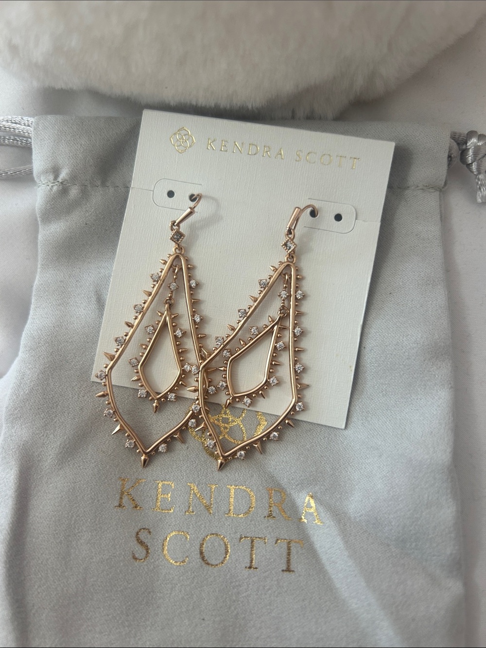 Kendra Scott Harlow Statement Earrings | Rose Gold Crystal | NWT